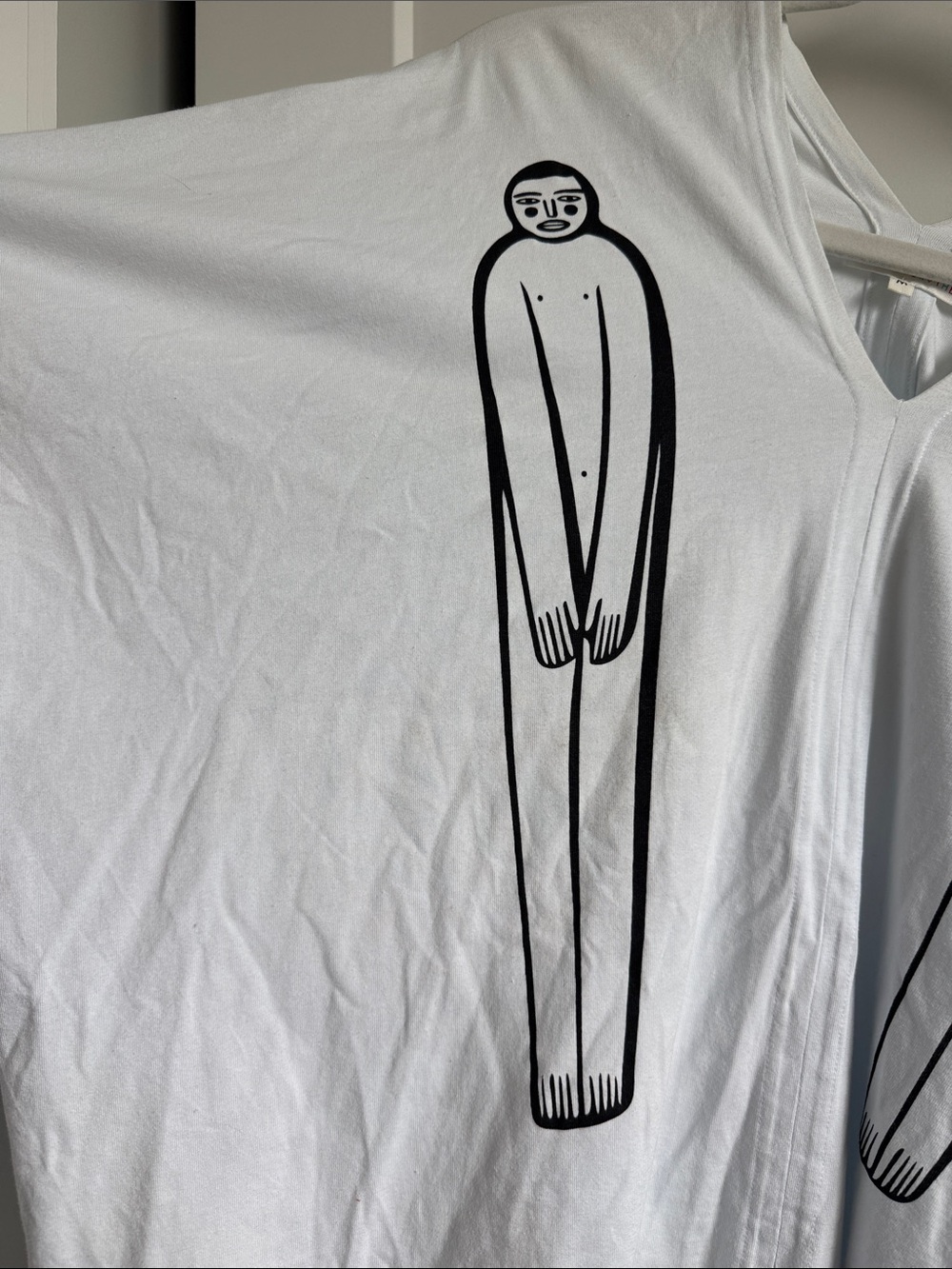 Fortoul Brothers White Graphic V-Neck Shirt with Black Illustration - Picture 6 of 7